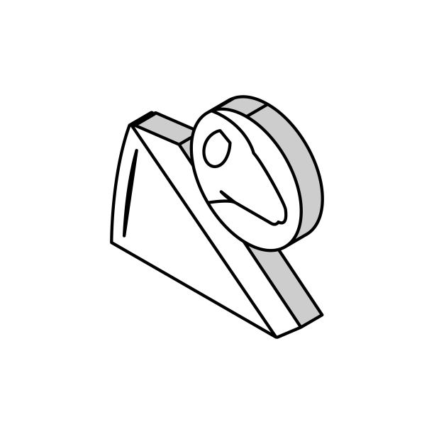 奶酪羊等距图标矢量插图图片下载