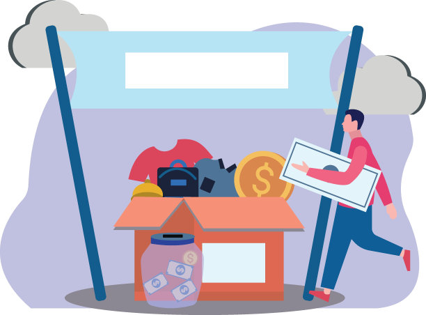 这个男孩设立了一个捐赠摊位。图片下载