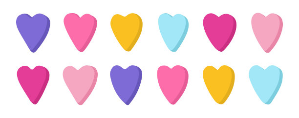 手绘卡通糖果爱心棒棒糖情人节矢量素材图片下载