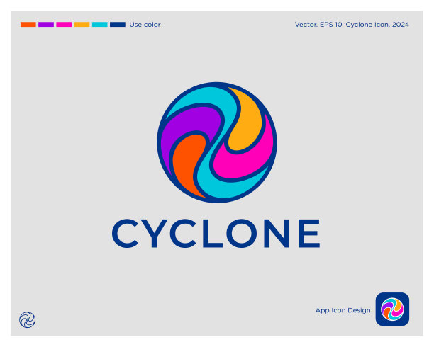 涡图标。颜色漩涡，漩涡标志。身份，应用图标。图片下载