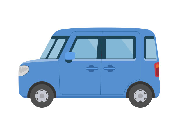 蓝色灯光汽车的插图图片下载