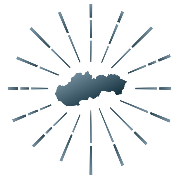 斯洛伐克渐变的日冕。这个国家的地图上有五颜六色的星光。斯洛伐克插画以数字、科技、互联网、网络为风格。矢量插图。图片下载