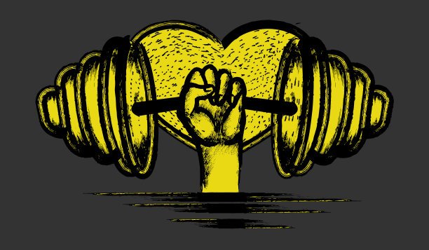 健身器材。健身运动，或重杠铃训练铁的标志图片下载