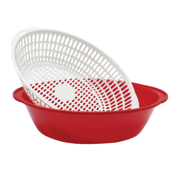 厨房用的塑料滤锅。图片下载