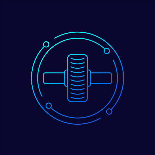 体操滚筒图标，线性设计图片下载