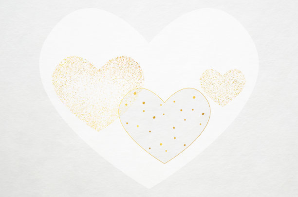 和石纸的纹理带有金色的心图片下载