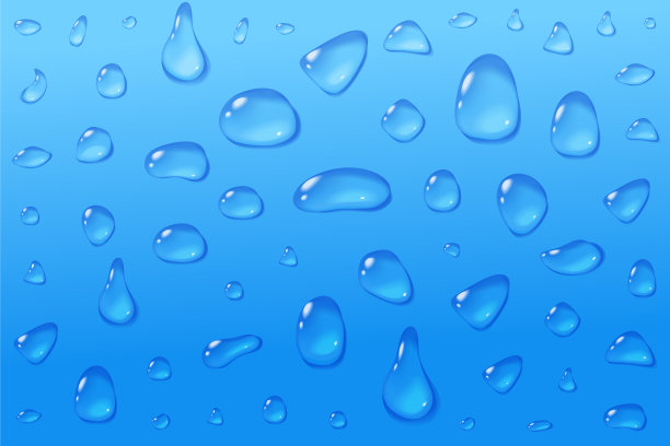 蓝色滴背景。凝聚玻璃宏观纹理。冷饮概念。股票矢量插图在现实主义风格。图片下载