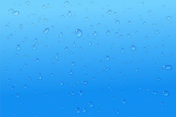 蓝色滴背景。凝聚玻璃宏观纹理。冷饮概念。股票矢量插图在现实主义风格。图片下载
