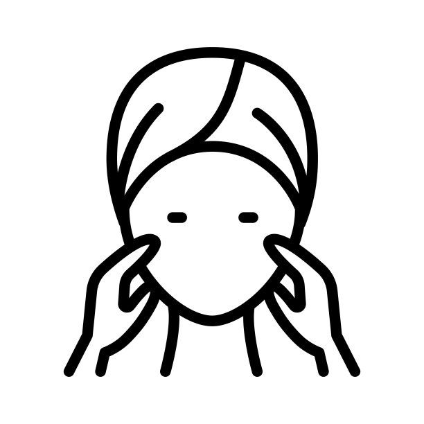 美容线条图标，矢量象形光泽肌肤，抗衰老护肤图片下载