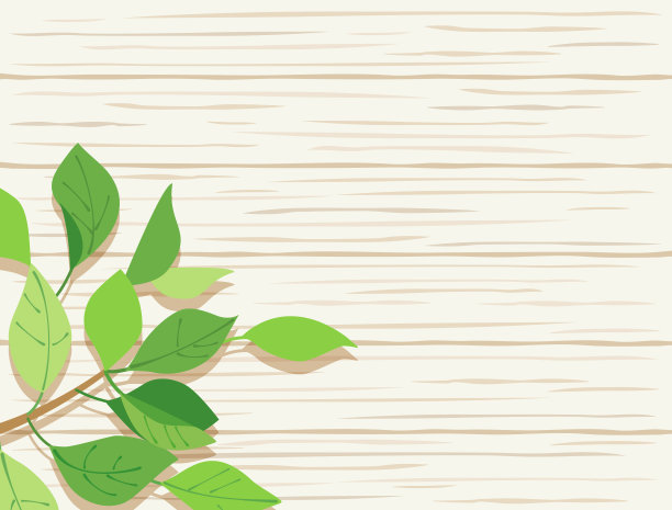 背景插图结合树枝与树叶和木板图片下载