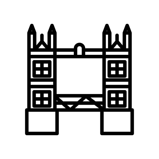 矢量伦敦塔桥图标图片下载