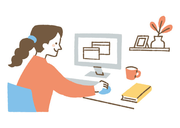 在家远程办公的女性图片下载