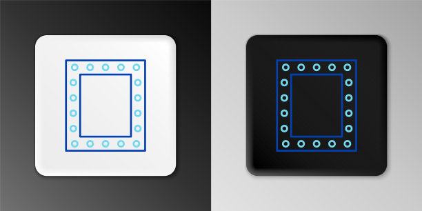 线化妆镜与灯光图标隔离在灰色背景。色彩缤纷的轮廓概念。向量图片下载