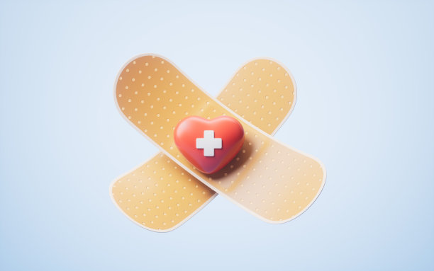 医用概念胶粘绷带，3d渲染。图片下载