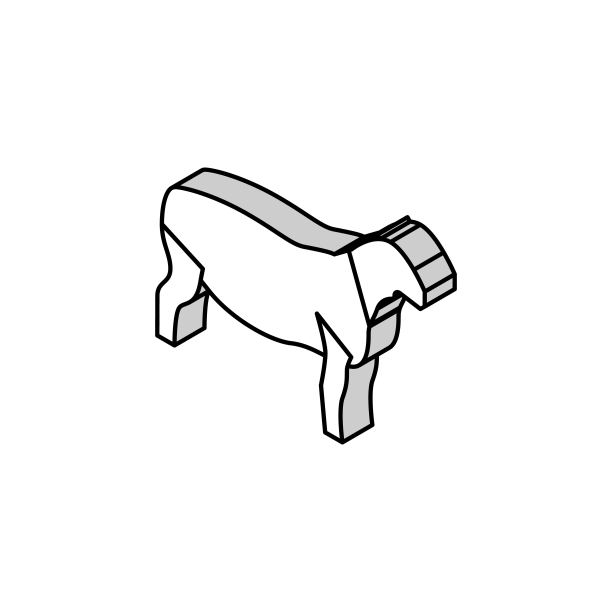 杜伯羊等距图标矢量插图图片下载