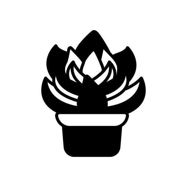 多肉植物矢量图标图片下载