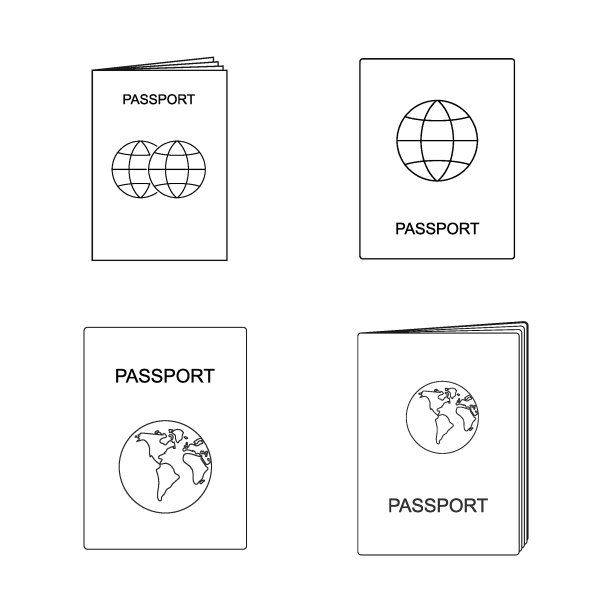 护照图标矢量图片下载