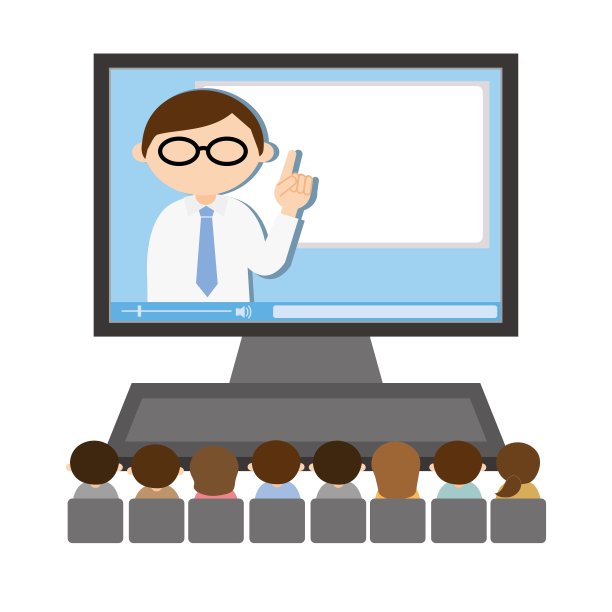 一个人在网上做研讨会的插图图片下载
