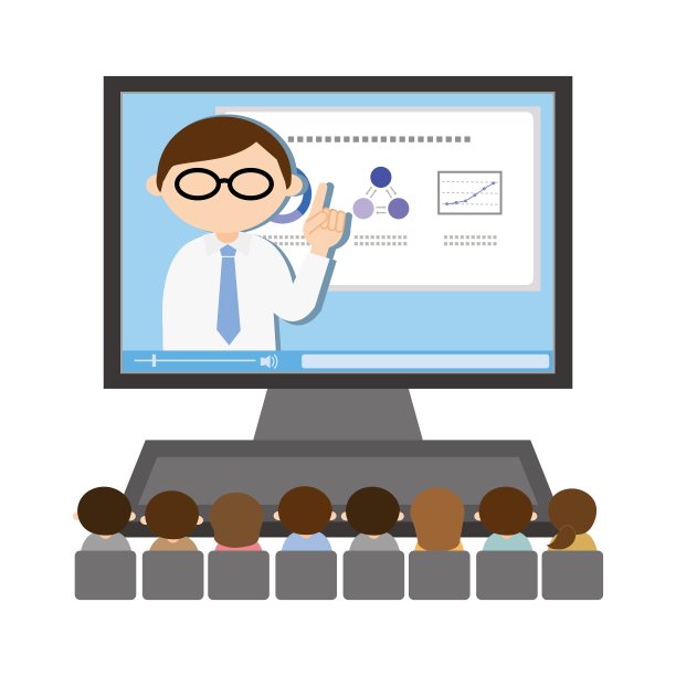 一个人在网上做研讨会的插图图片下载