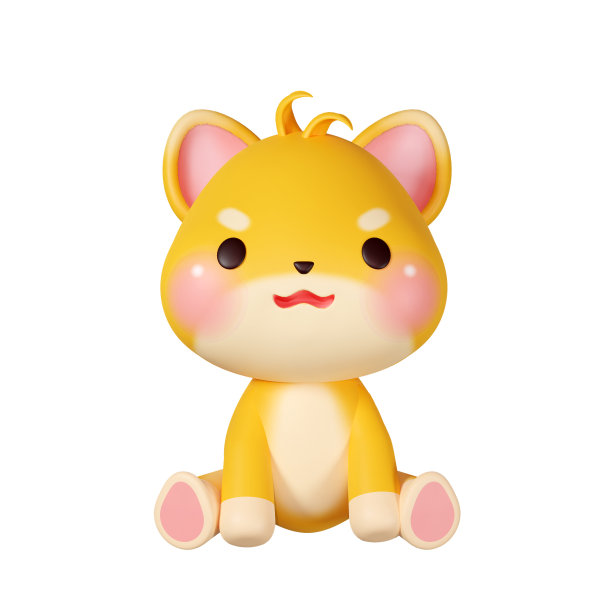 3D渲染插图，可爱的狗在星座图片下载