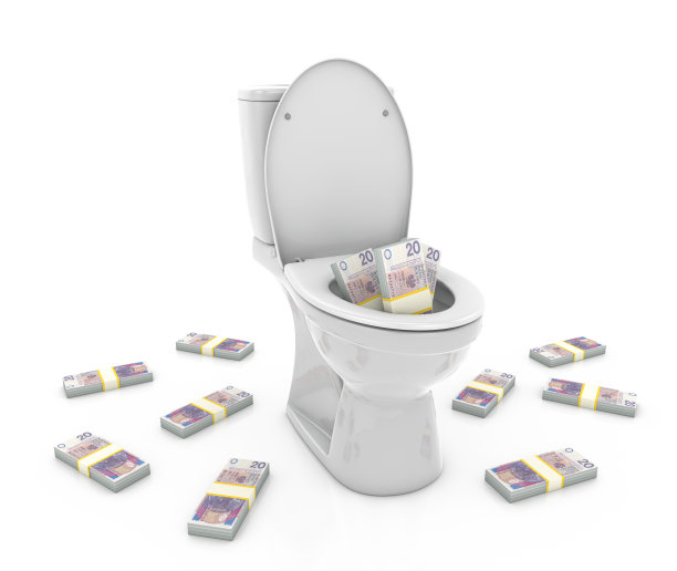 兹罗提钞票在马桶里图片下载