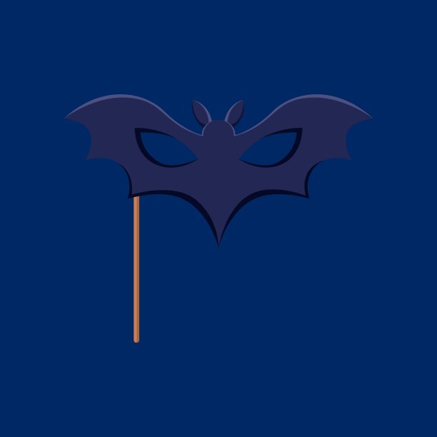 卡通万圣节蝙蝠照片摊位面具与道具图片下载