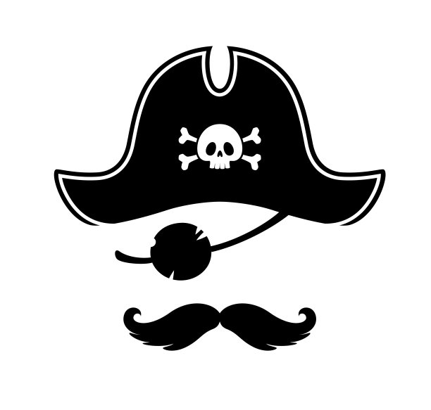 海盗水手照相棚面具，矢量海盗船图片下载