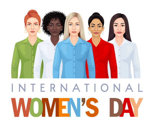 国际妇女节海报。多种族妇女群体。图片下载