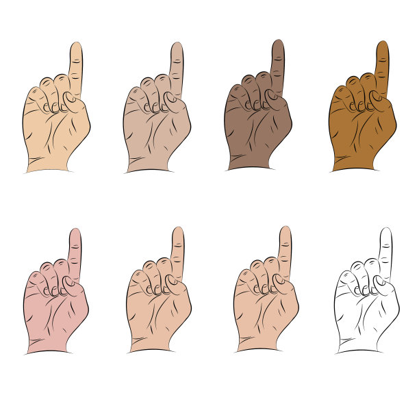 白色背景上的手势。抽象向量插图。通信的概念。卡通插画设计。图片下载