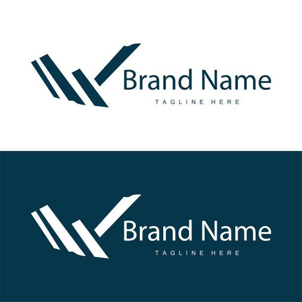 W字母标志简约风格奢侈品品牌模板插画图片下载