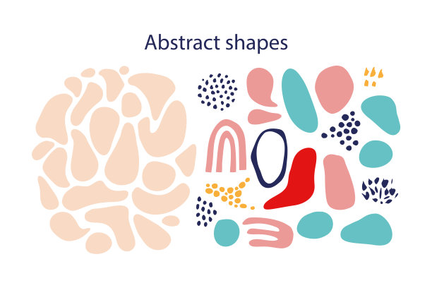 流体抽象形状集。时尚最小的石头元素设计。纹理涂鸦集。矢量几何斑点元素墙纸，封面模板。抽象地图儿童模式图片下载