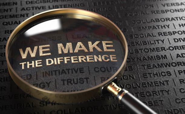 我们创造不同，公司口号。图片下载