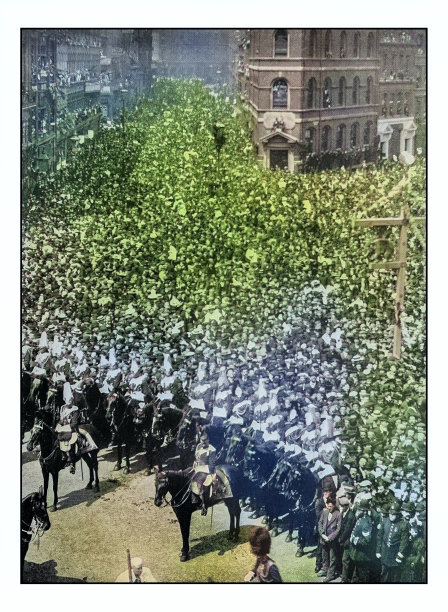 古董伦敦的照片:皇家游行在卢德盖特广场图片下载