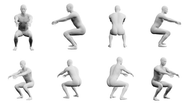 运动青年下蹲，多角度(侧，前，后)，360度旋转。图片下载