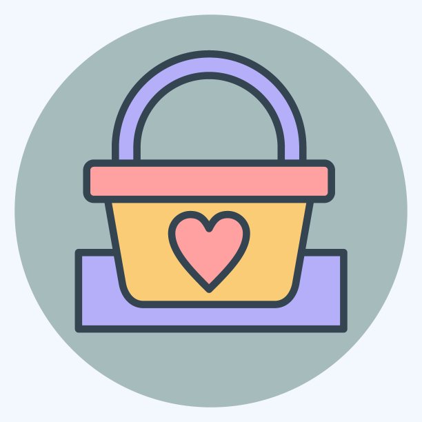 图标野餐篮。与野餐有关的符号。颜色搭配风格。简单的设计可编辑。简单的说明图片下载