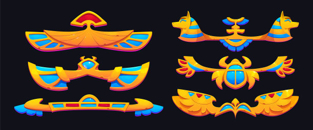 埃及游戏ui设计元素图片下载