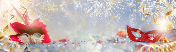 欧洲的狂欢节庆祝活动。聚会装饰。图片下载