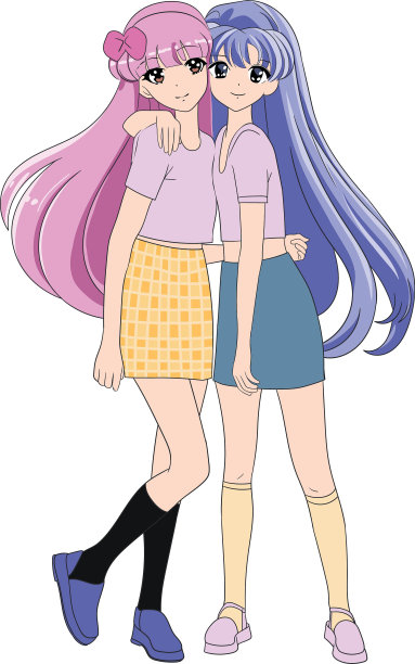 动漫女孩-股票插图图片下载