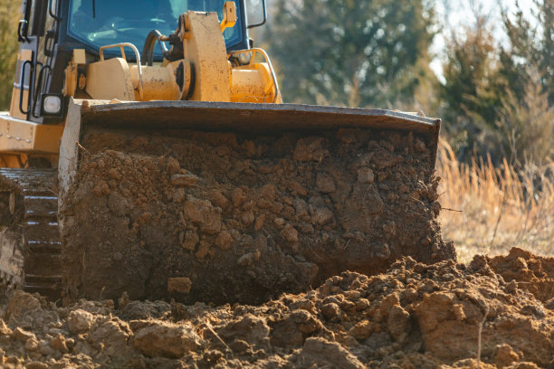 土方移动设备土地开发和池塘建设中西部美国密苏里州照片系列图片下载