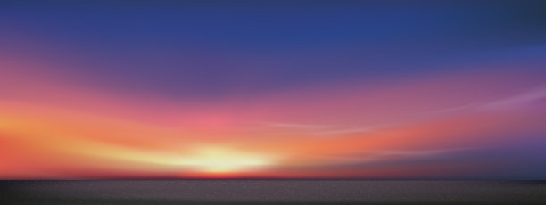 日落天空在海上，矢量地平线自然日出在早晨与空混凝土地板纹理，全景春天的天空与深灰色沥青，夏天的天空多云在黑色水泥表面图片下载