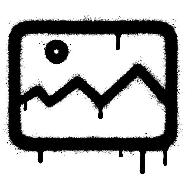 喷漆涂鸦图片图标喷隔离与白色背景。涂鸦图片符号与超过喷在黑色在白色。矢量插图。图片下载