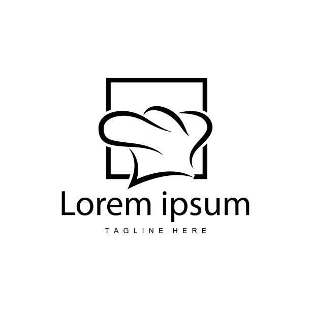 简单的厨师帽子标志设计，模板剪影矢量插图图片下载