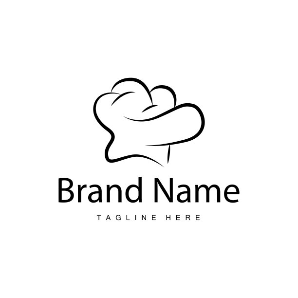 简单的厨师帽子标志设计，模板剪影矢量插图图片下载