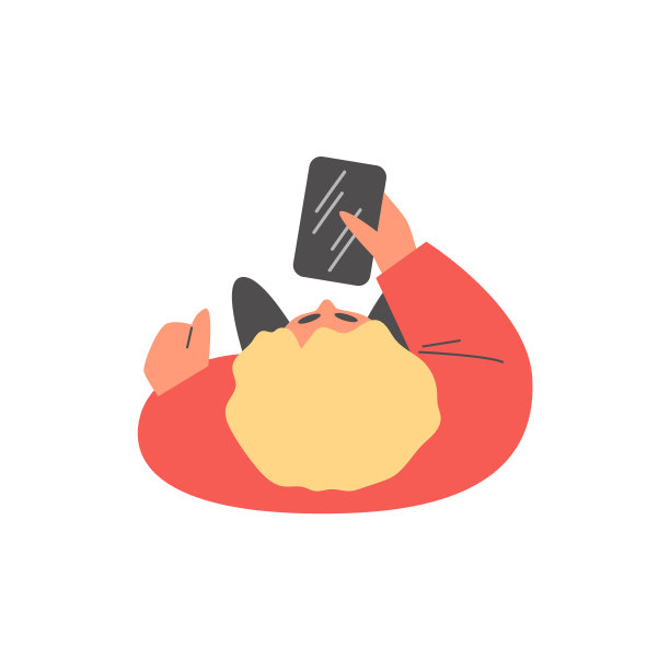 男子用手机顶视图，头顶矢量金发的人穿着便服看着智能手机，卡通学生图片下载