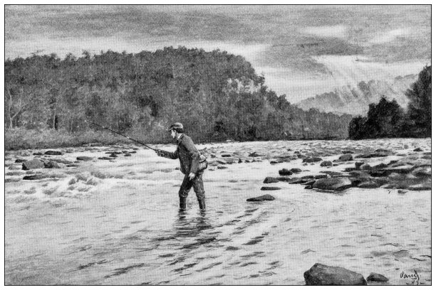 1897年的运动和消遣:钓鱼图片下载