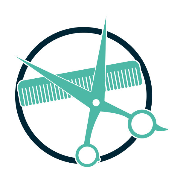 标志为理发店，美发沙龙。图片下载