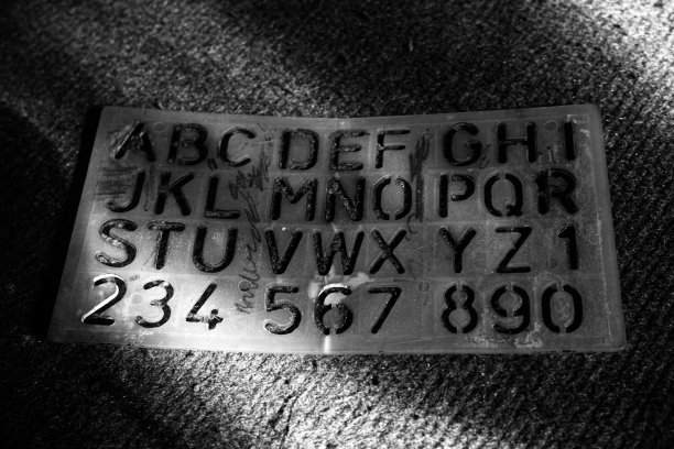 绘图尺子字母和数字空心模板模板学习工具的儿童学生学习用品图片下载