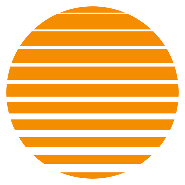 80年代夕阳图标，复古橙色夕阳，90年代新潮风格图片下载