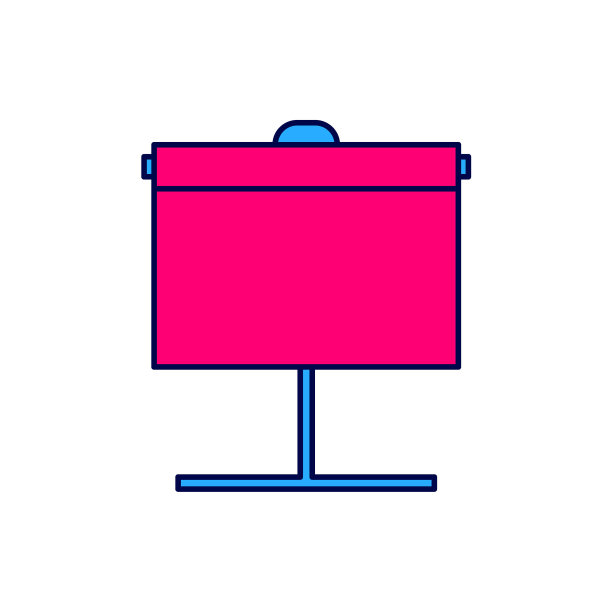 填充轮廓投影屏幕图标孤立在白色背景。商业演示的视觉内容，如幻灯片，信息图表和视频。向量图片下载