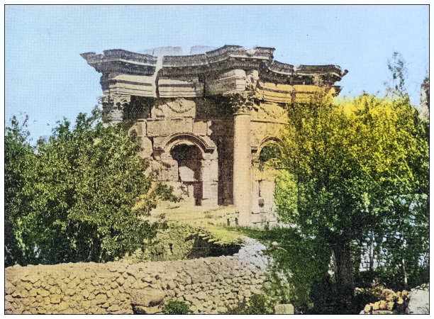 世界地标古董照片（约1894年）：叙利亚巴尔贝克遗址图片下载